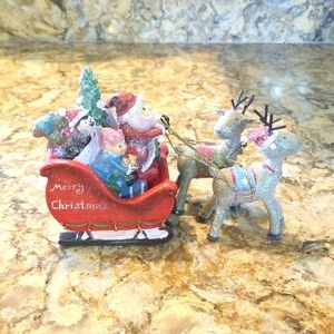 Santas Sleigh and Reindeer Table Ornaments
